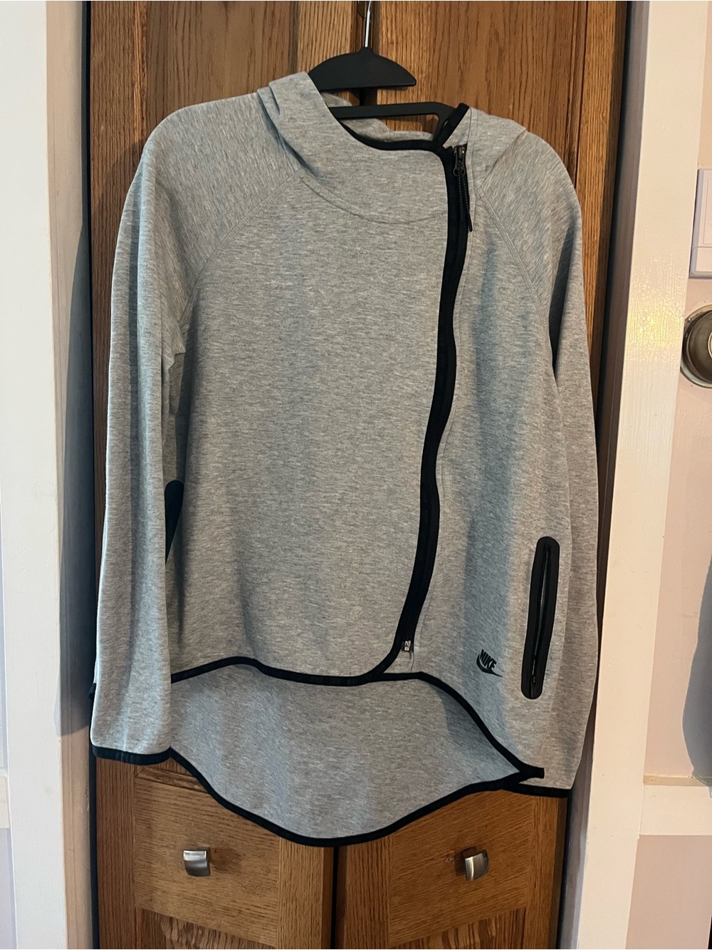 Nike Sportswear Women's Gray/Black Full Zip Hooded Fleece Hoodie Size M